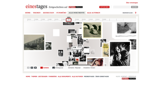 <strong>einestages</strong>  Zeitgeschichte auf Spiegel Online<br>
2007-2008<br>
<a href="https://de.wikipedia.org/wiki/Einestages" target="_blank">→ einestages.spiegel.de</a>